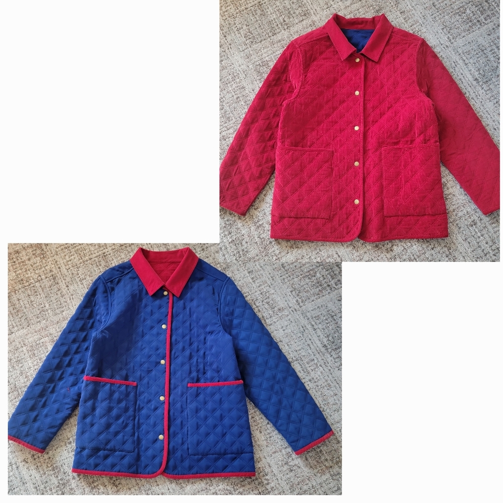 Reversible Oversized Chore Utility Quilted Corduroy Jacket Coat Small Medium‎